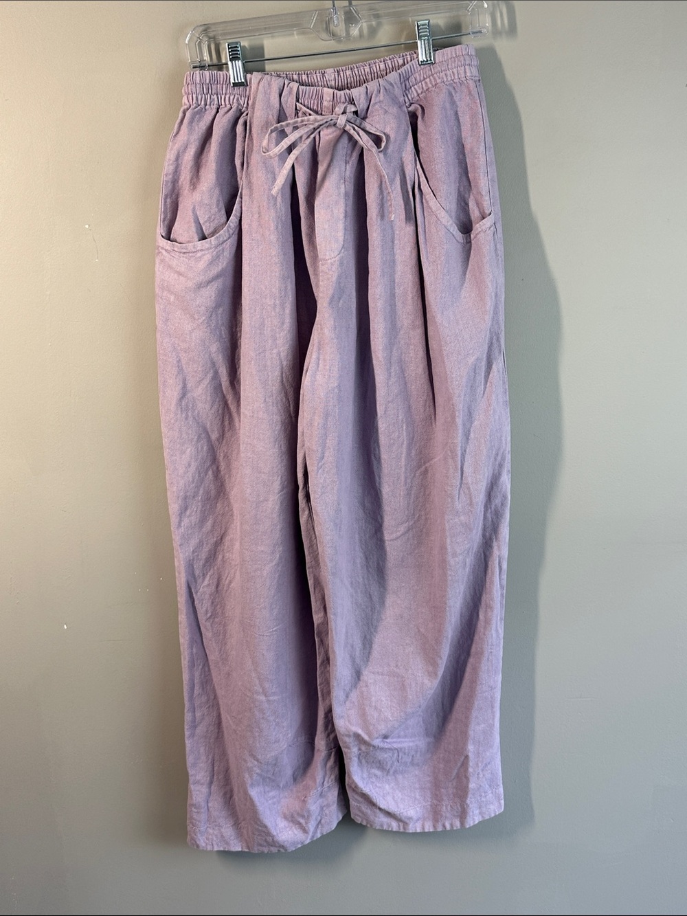 Free People Chambers Drawstring Linen & Cotton Wide Leg Pants Size XS